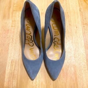 Sam Eldelman canary blue suede heels